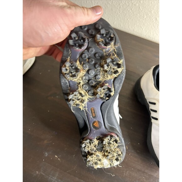 Adidas White Brown Z-Traxion Golf Shoes Oxford Style EVN791003 Men's Size 7.5 - Picture 4 of 11